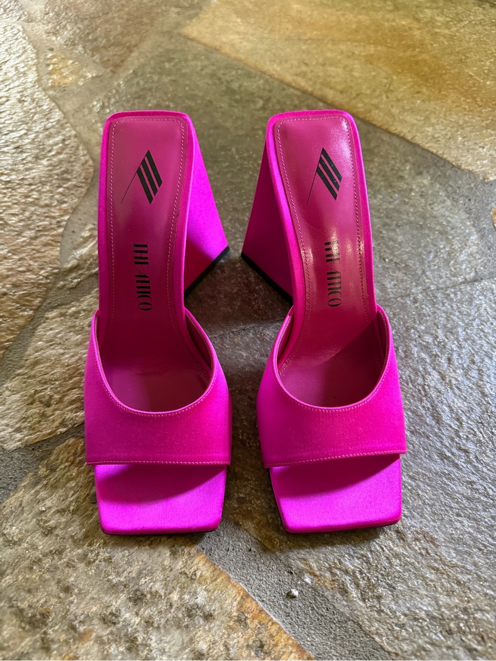 100% Authentic The Attico Devon Satin Mules, sz 8